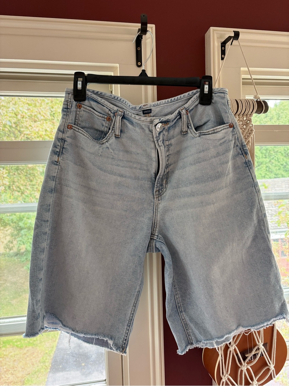 American Eagle Light Wash Denim Bermuda Shorts